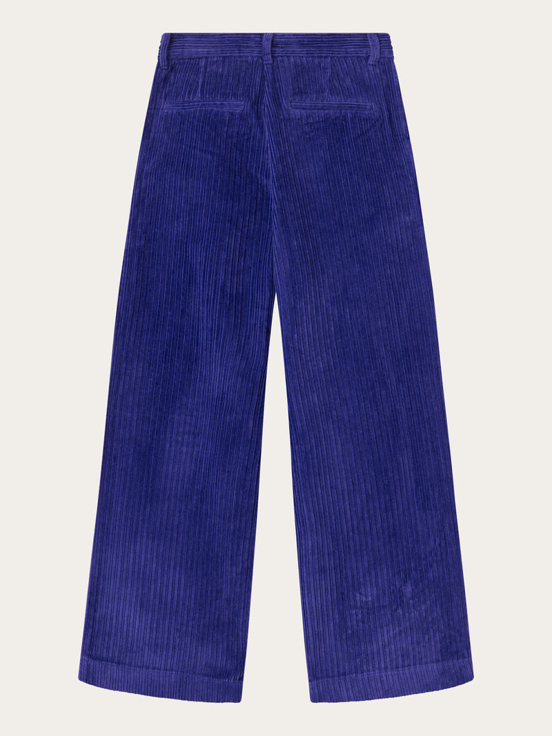 KnowledgeCotton Apparel - WMN POSEY wide high-rise irregular corduroy pants Pants 1416 Deep Purple
