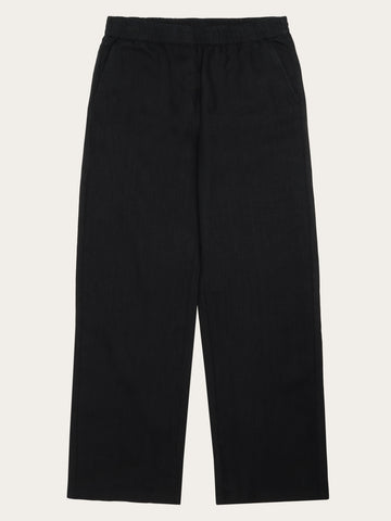 KnowledgeCotton Apparel - WMN Posey wide linen pants Pants 1300 Black Jet