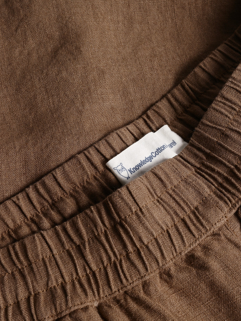 KnowledgeCotton Apparel - WMN POSEY wide mid-rise linen shorts - GOTS/Vegan Shorts 1019 Tuffet