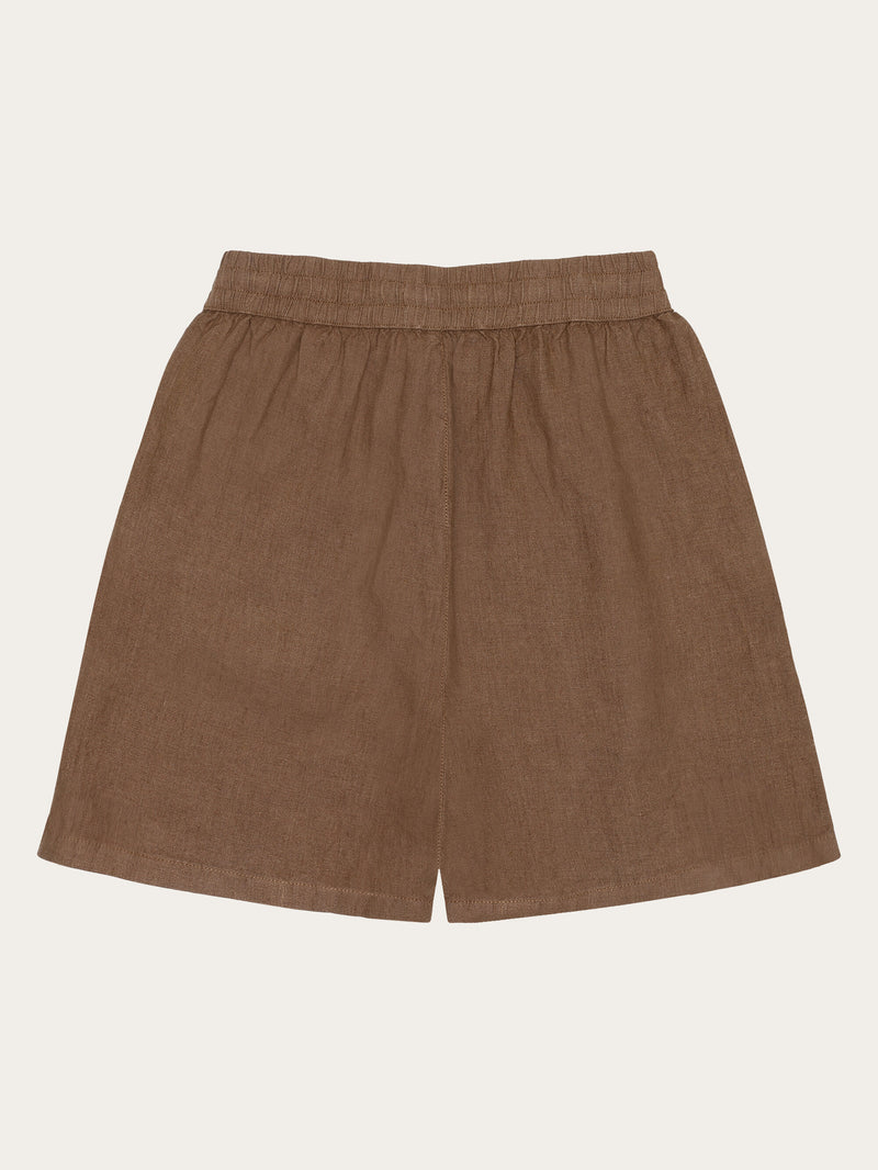 KnowledgeCotton Apparel - WMN POSEY wide mid-rise linen shorts - GOTS/Vegan Shorts 1019 Tuffet