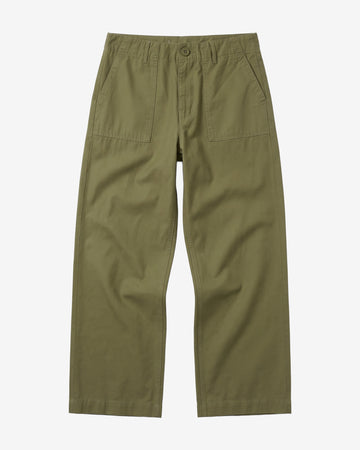 KnowledgeCotton Apparel - WMN POSEY wide slub pants Pants 1068 Burned Olive