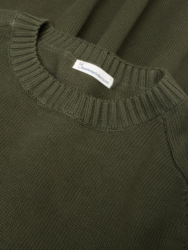 KnowledgeCotton Apparel - MEN Plain knitted crew neck Knits 1090 Forrest Night