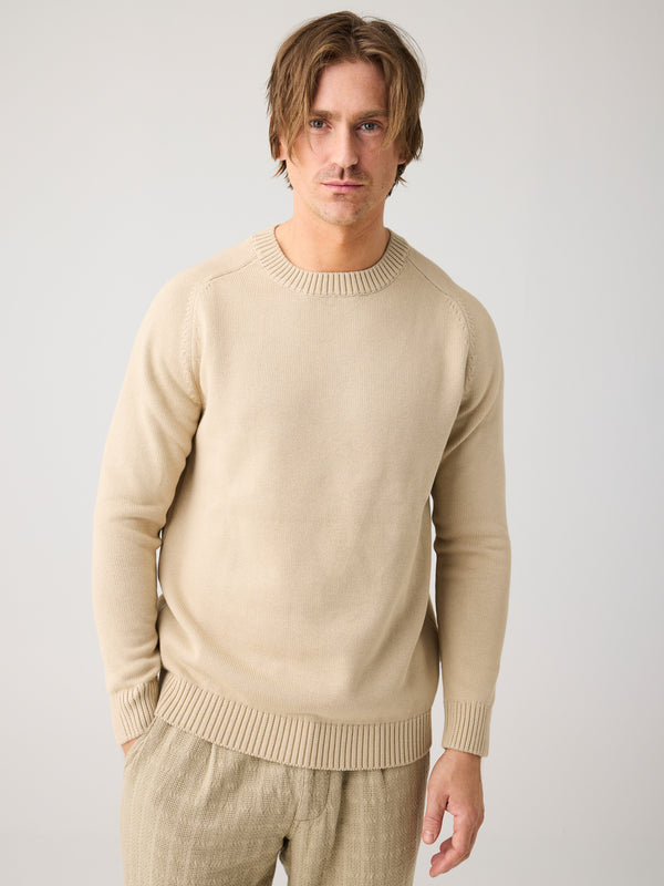 KnowledgeCotton Apparel - MEN Plain knitted crew neck Knits 1228 Light feather gray