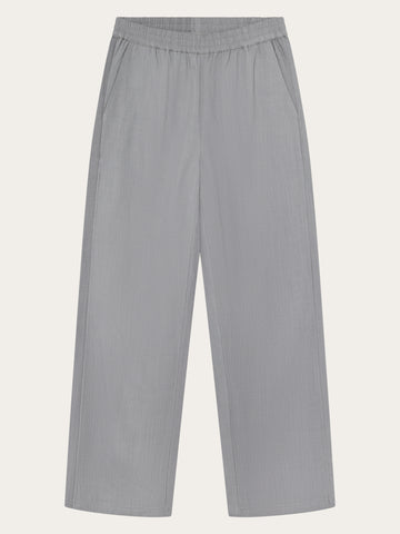 KnowledgeCotton Apparel - WMN Posey wide linen-mix pants Pants 1493 Ultimate Grey