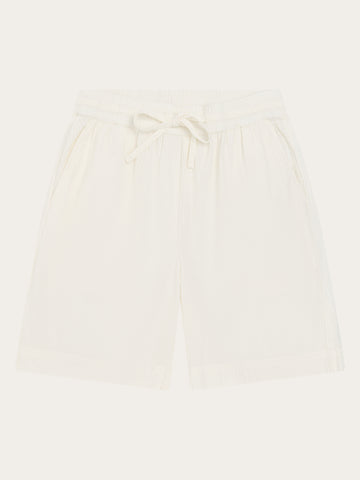KnowledgeCotton Apparel - WMN Posey wide seersucker shorts Shorts 1387 Egret