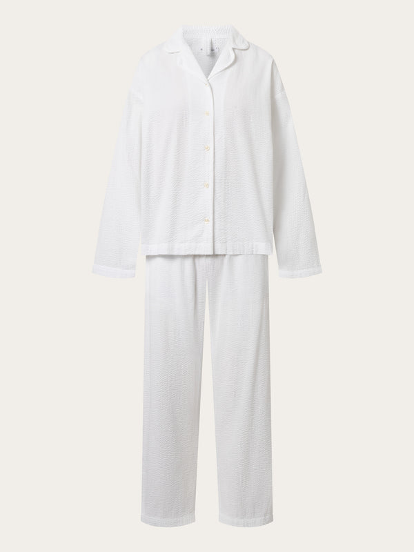 KnowledgeCotton Apparel - WMN Pyjamas set Shirts 1010 Bright White