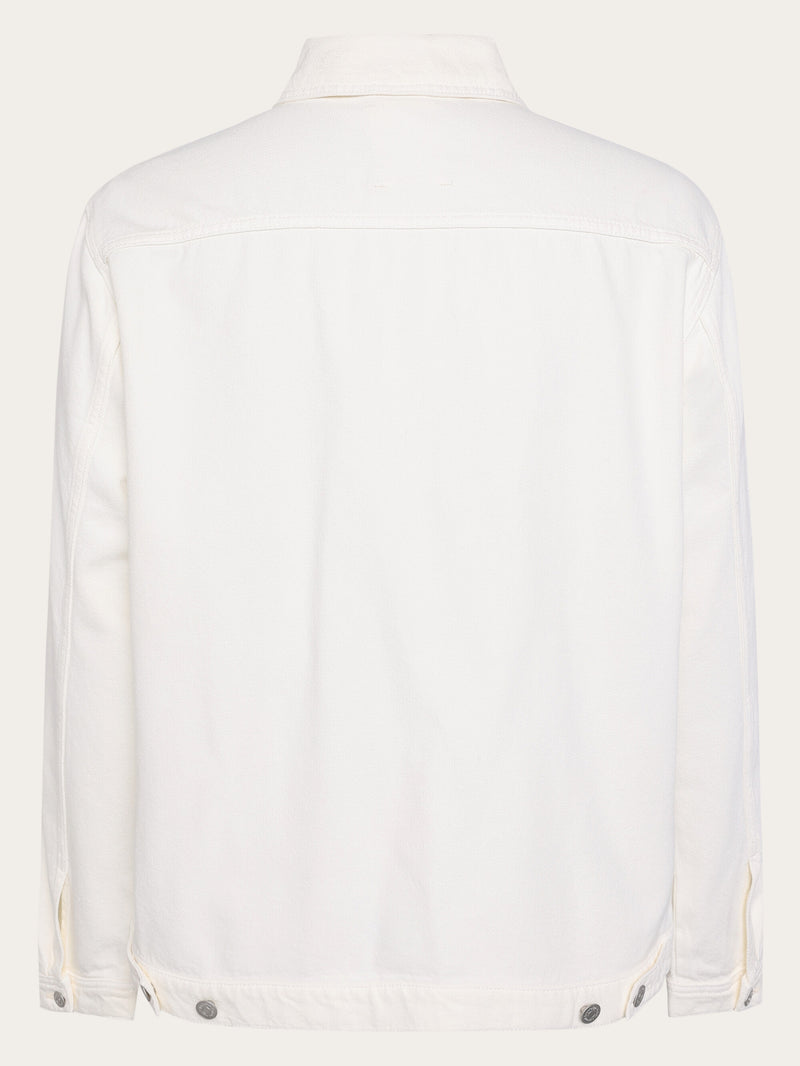 KnowledgeCotton Apparel - UNI Raw twill workwear jacket - GOTS/Vegan Overshirts 1387 Egret