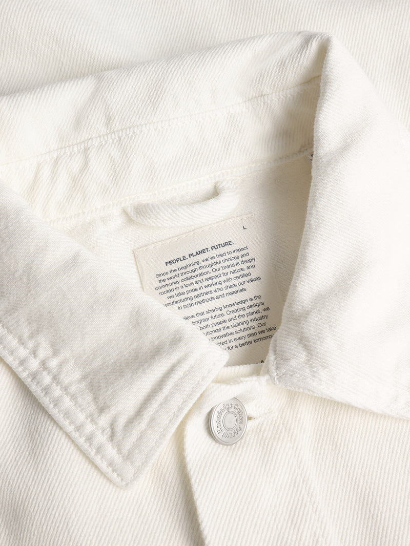 KnowledgeCotton Apparel - UNI Raw twill workwear jacket - GOTS/Vegan Overshirts 1387 Egret