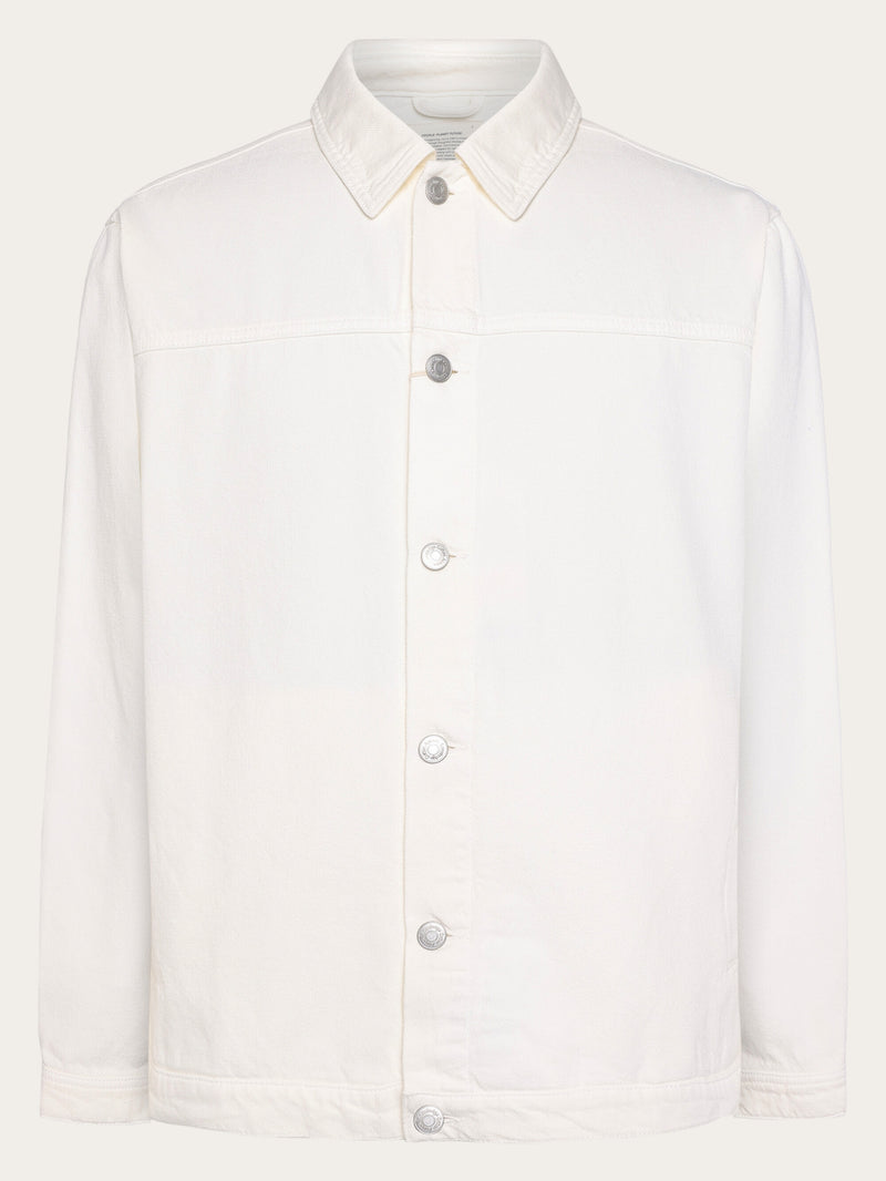 KnowledgeCotton Apparel - UNI Raw twill workwear jacket - GOTS/Vegan Overshirts 1387 Egret