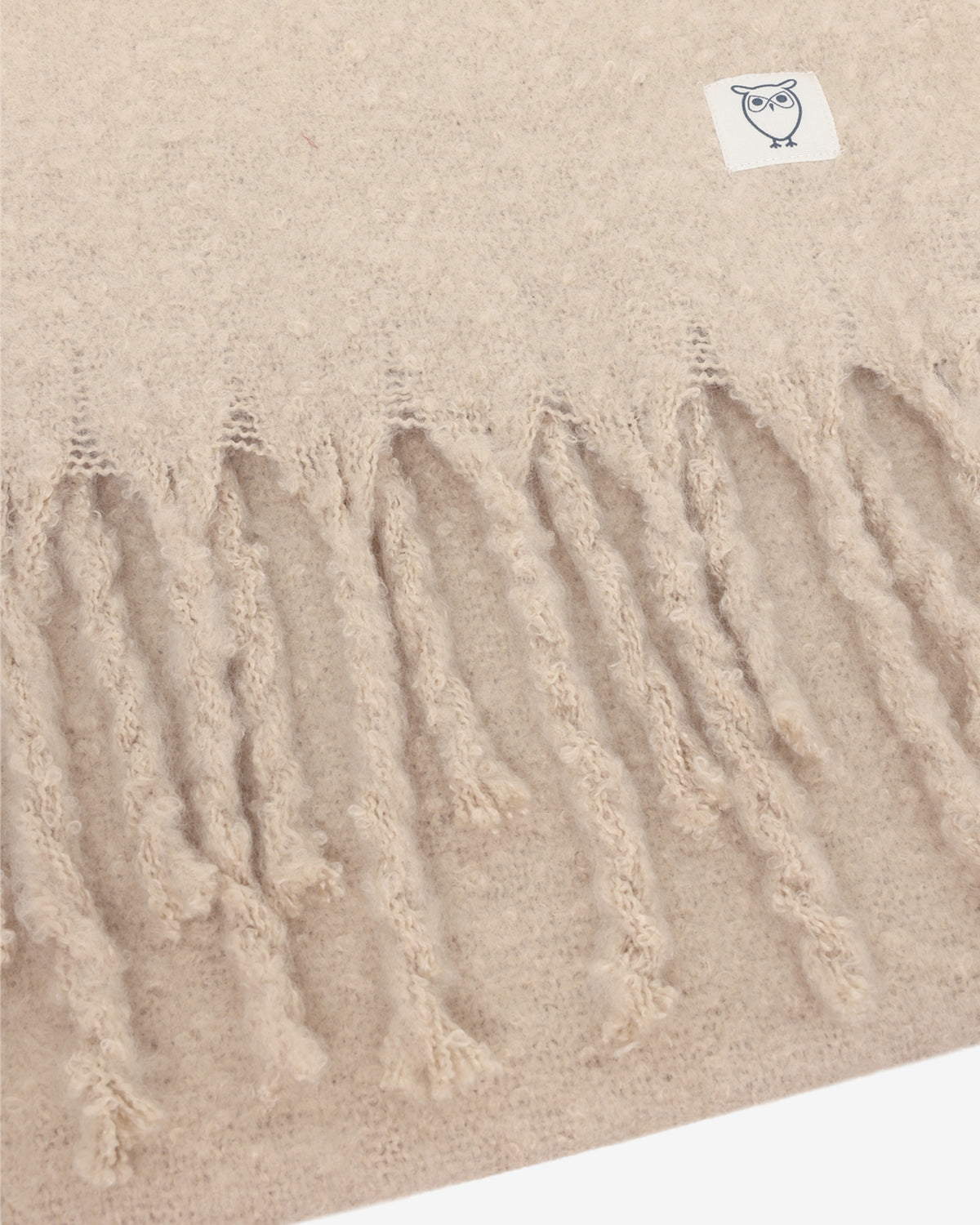 KnowledgeCotton Apparel - UNI Recycled fringe scarf Scarfs 1228 Light feather gray