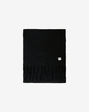 KnowledgeCotton Apparel - UNI Recycled fringe scarf Scarfs 1300 Black Jet