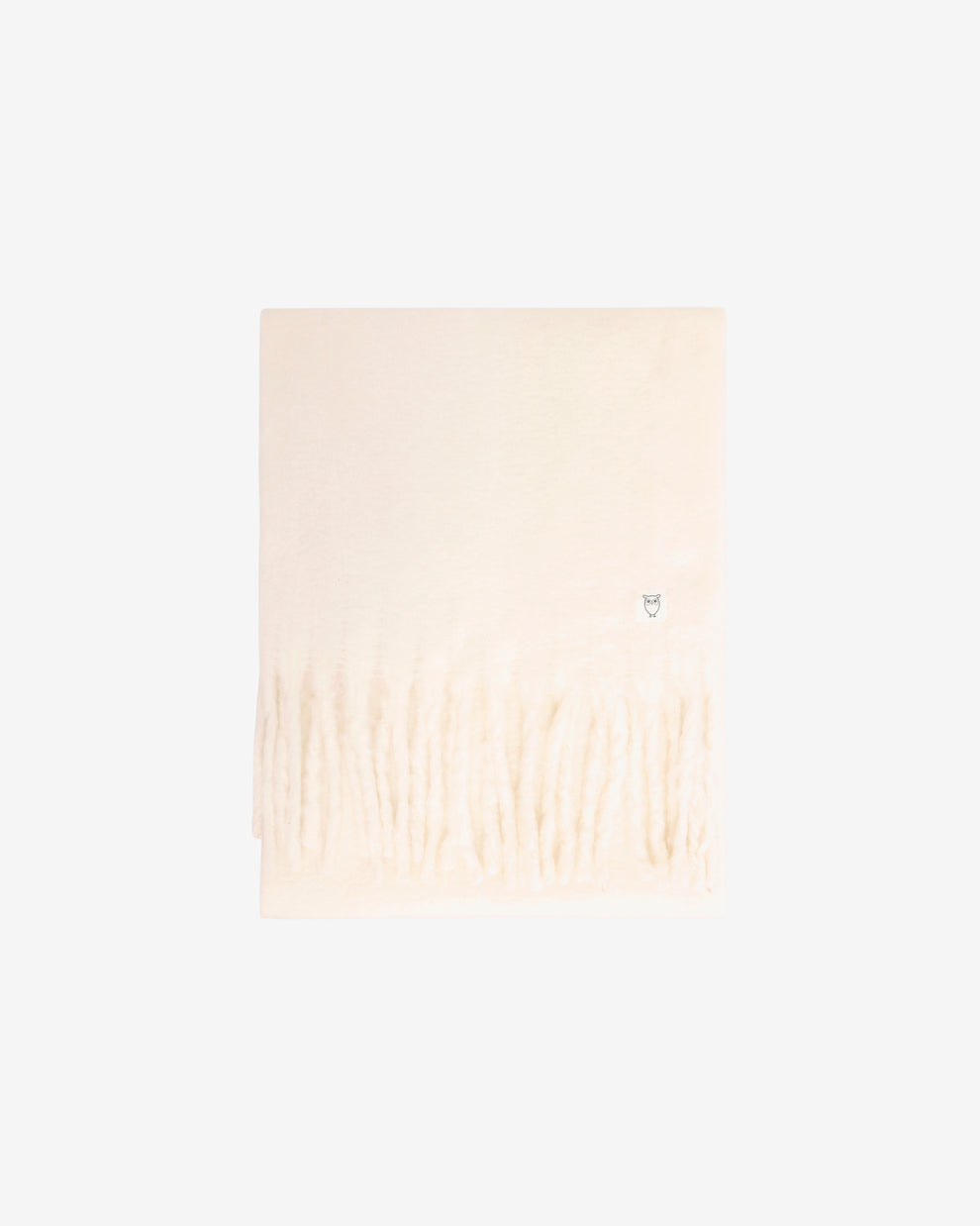KnowledgeCotton Apparel - UNI Recycled fringe scarf Scarfs 1387 Egret
