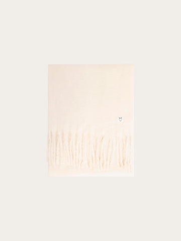 KnowledgeCotton Apparel - UNI Recycled fringe scarf Scarfs 1387 Egret