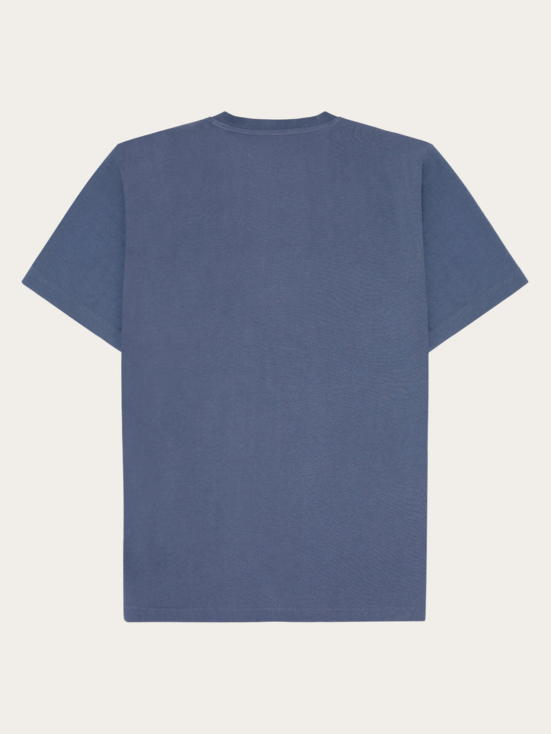 KnowledgeCotton Apparel - MEN Regenerative Organic Cotton Chest Printed T-Shirt Water Is Life GOTS/Vegan T-shirts 1226 Vintage Indigo