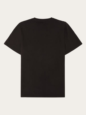 KnowledgeCotton Apparel - MEN Regular fit Badge t-shirt T-shirts 1487 Chocolate Torte