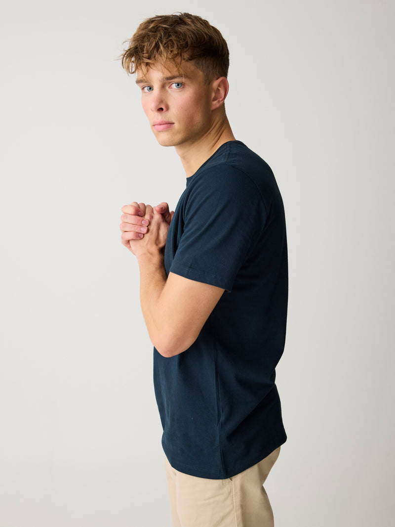 KnowledgeCotton Apparel - MEN Regular fit Basic tee T-shirts 1001 Total Eclipse