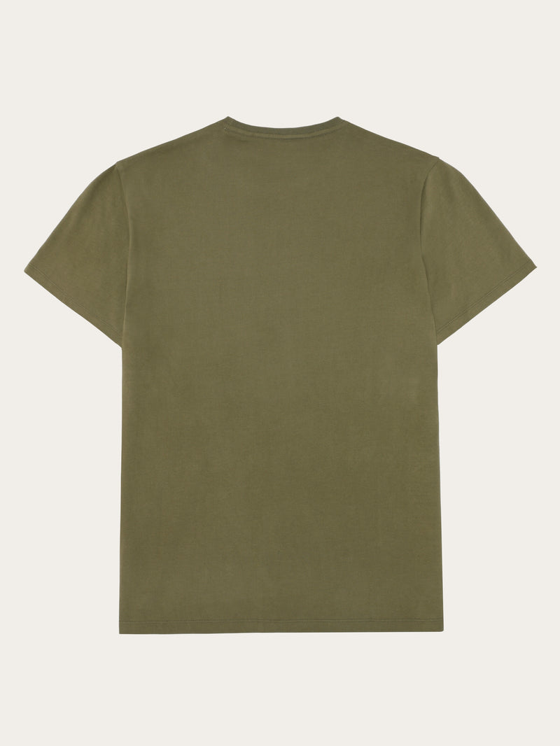KnowledgeCotton Apparel - MEN Regular fit Basic tee T-shirts 1068 Burned Olive