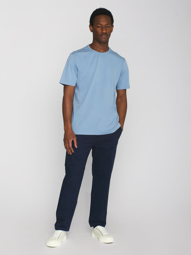 KnowledgeCotton Apparel - MEN Regular fit Basic tee T-shirts 1322 Asley Blue