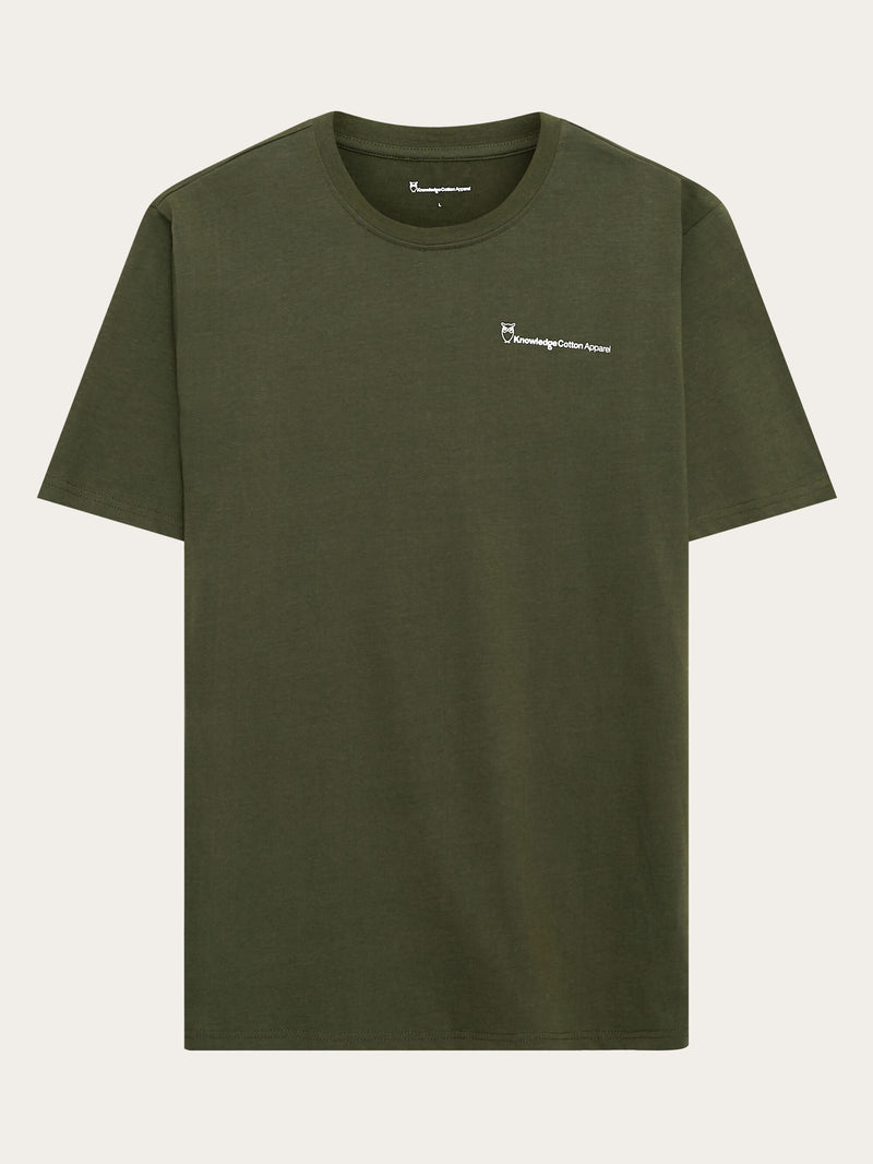 KnowledgeCotton Apparel - MEN Regular fit Knowledge back print t-shirt T-shirts 1090 Forrest Night