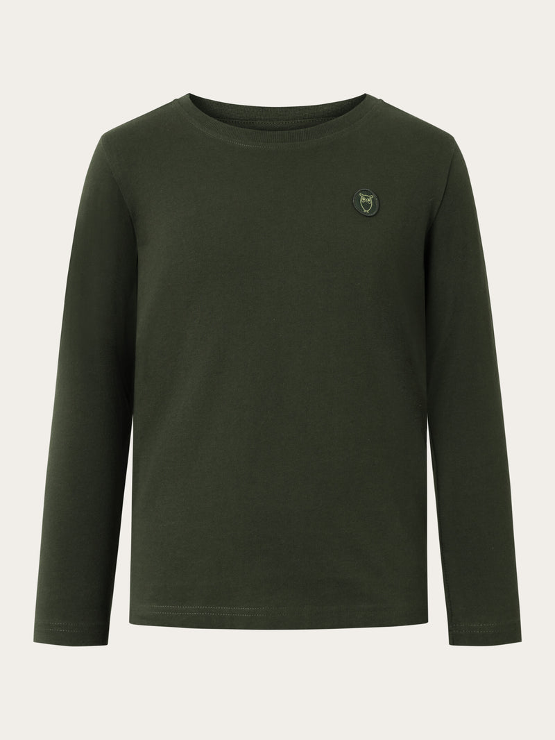 KnowledgeCotton Apparel - YOUNG Regular fit badge long sleeved Long Sleeves 1090 Forrest Night