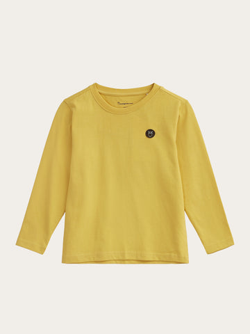 KnowledgeCotton Apparel - YOUNG Regular fit badge long sleeved Long Sleeves 1429 Misted Yellow
