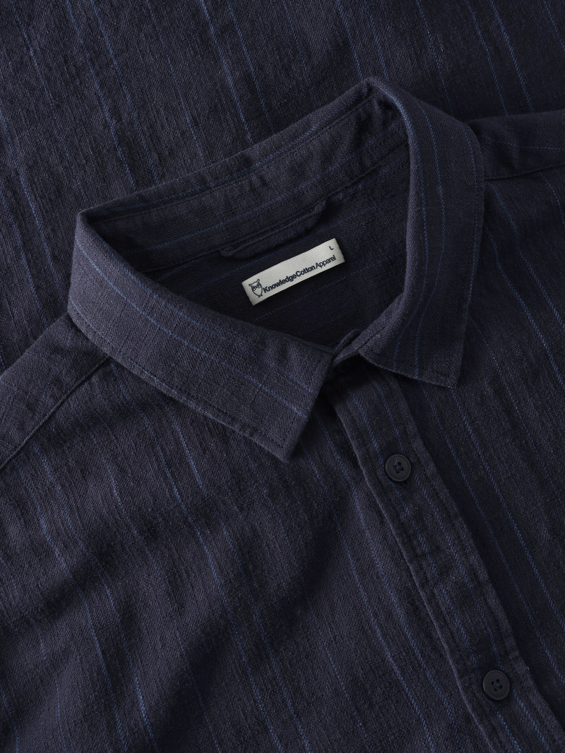 KnowledgeCotton Apparel - MEN Regular fit checkered shirt - GOTS/Vegan Shirts 8036 Navy