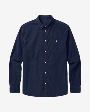 KnowledgeCotton Apparel - MEN Regular fit corduroy shirt Shirts 1001 Total Eclipse