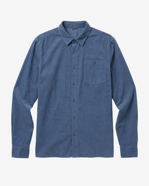 KnowledgeCotton Apparel - MEN Regular fit corduroy shirt Shirts 1226 Vintage Indigo
