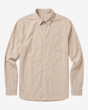 KnowledgeCotton Apparel - MEN Regular fit corduroy shirt Shirts 1228 Light feather gray