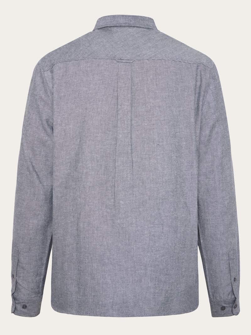 KnowledgeCotton Apparel - MEN Organic Cotton Flannel Shirt GOTS Shirts 1412 Night Sky