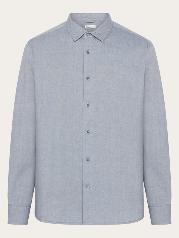KnowledgeCotton Apparel - MEN Regular fit light twill shirt - GOTS/Vegan Shirts 1226 Vintage Indigo