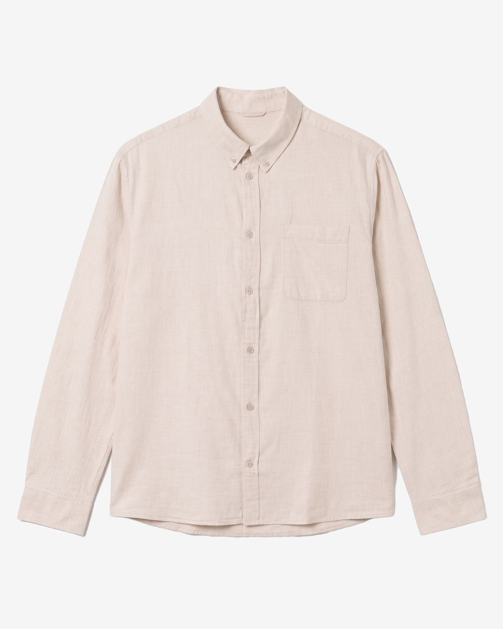 KnowledgeCotton Apparel - MEN Regular fit melangé flannel shirt Shirts 1165 Greige