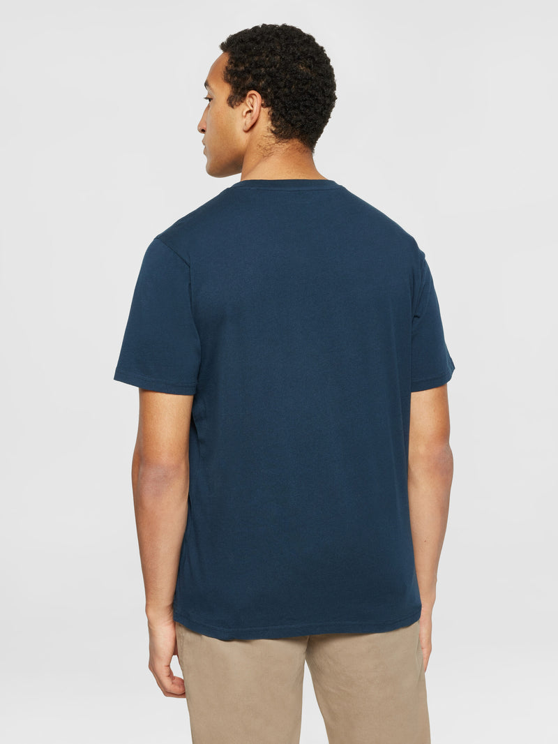 KnowledgeCotton Apparel - MEN Regular fit mountain t-shirt - Regenerative Organic Certified® - GOTS/Vegan T-shirts 1001 Total Eclipse