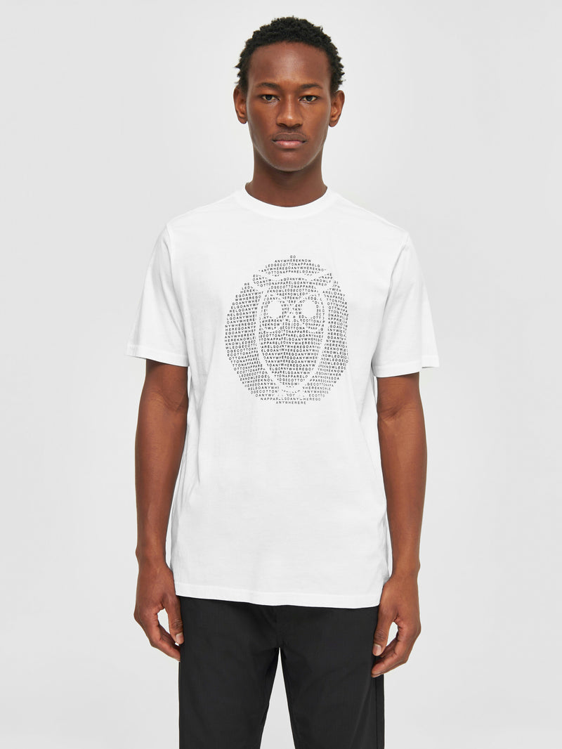 KnowledgeCotton Apparel - MEN Regular fit owl chest print T-shirts 1010 Bright White