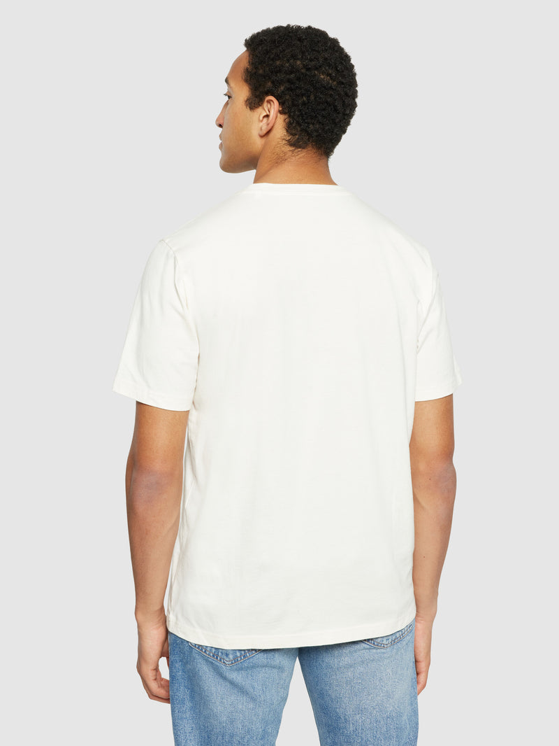 KnowledgeCotton Apparel - MEN Regular fit owl trip chest print t-shirt - Regenerative Organic Certified® - GOTS/Vegan T-shirts 1387 Egret