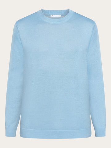 KnowledgeCotton Apparel - MEN Merino crew neck sweater Knits 1463 Glacier Lake