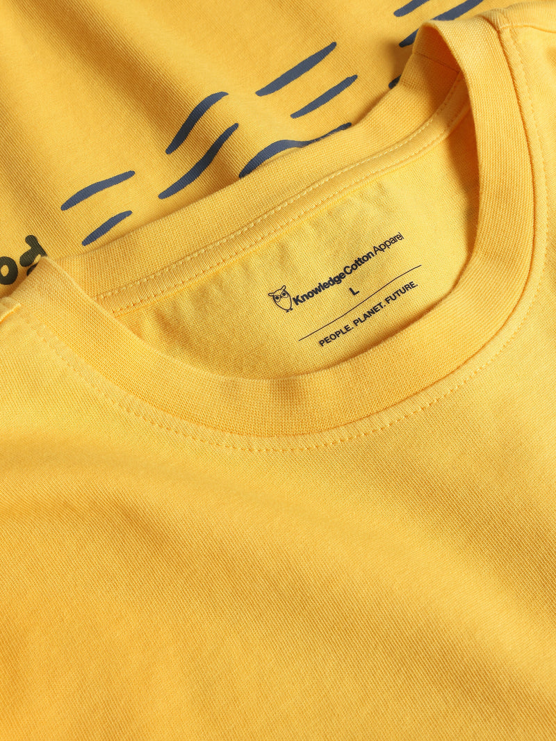 KnowledgeCotton Apparel - UNI Regular short sleeve heavy single jersey printed t-shirt GOTS/Vegan T-shirts 1482 Yarrow