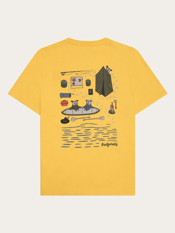 KnowledgeCotton Apparel - UNI Regular short sleeve heavy single jersey printed t-shirt GOTS/Vegan T-shirts 1482 Yarrow