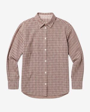 KnowledgeCotton Apparel - WMN Relaxed check shirt Shirts 7026 Brown check