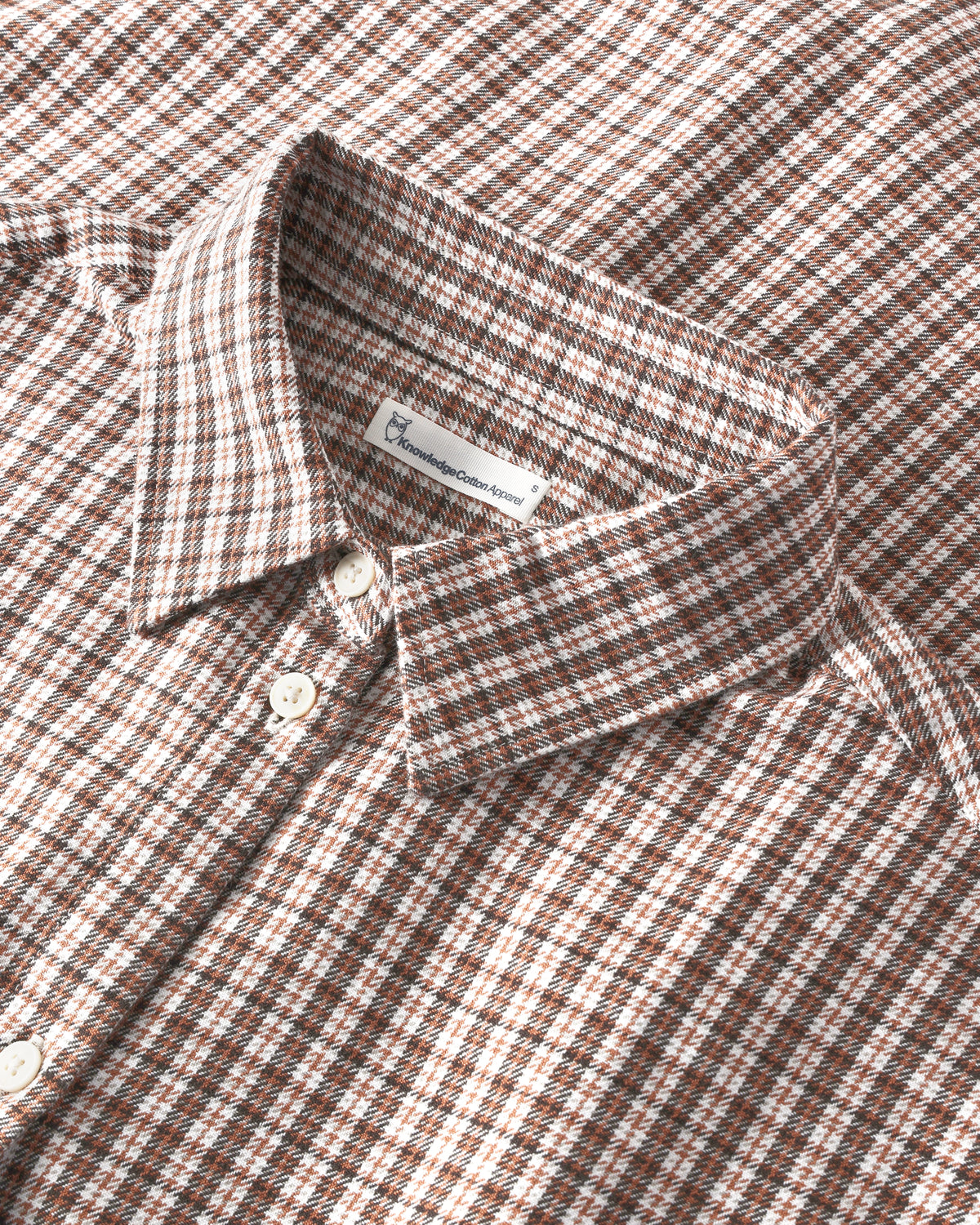 KnowledgeCotton Apparel - WMN Relaxed check shirt Shirts 7026 Brown check