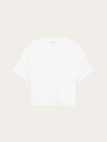 KnowledgeCotton Apparel - WMN Relaxed mercerized t-shirt T-shirts 1010 Bright White