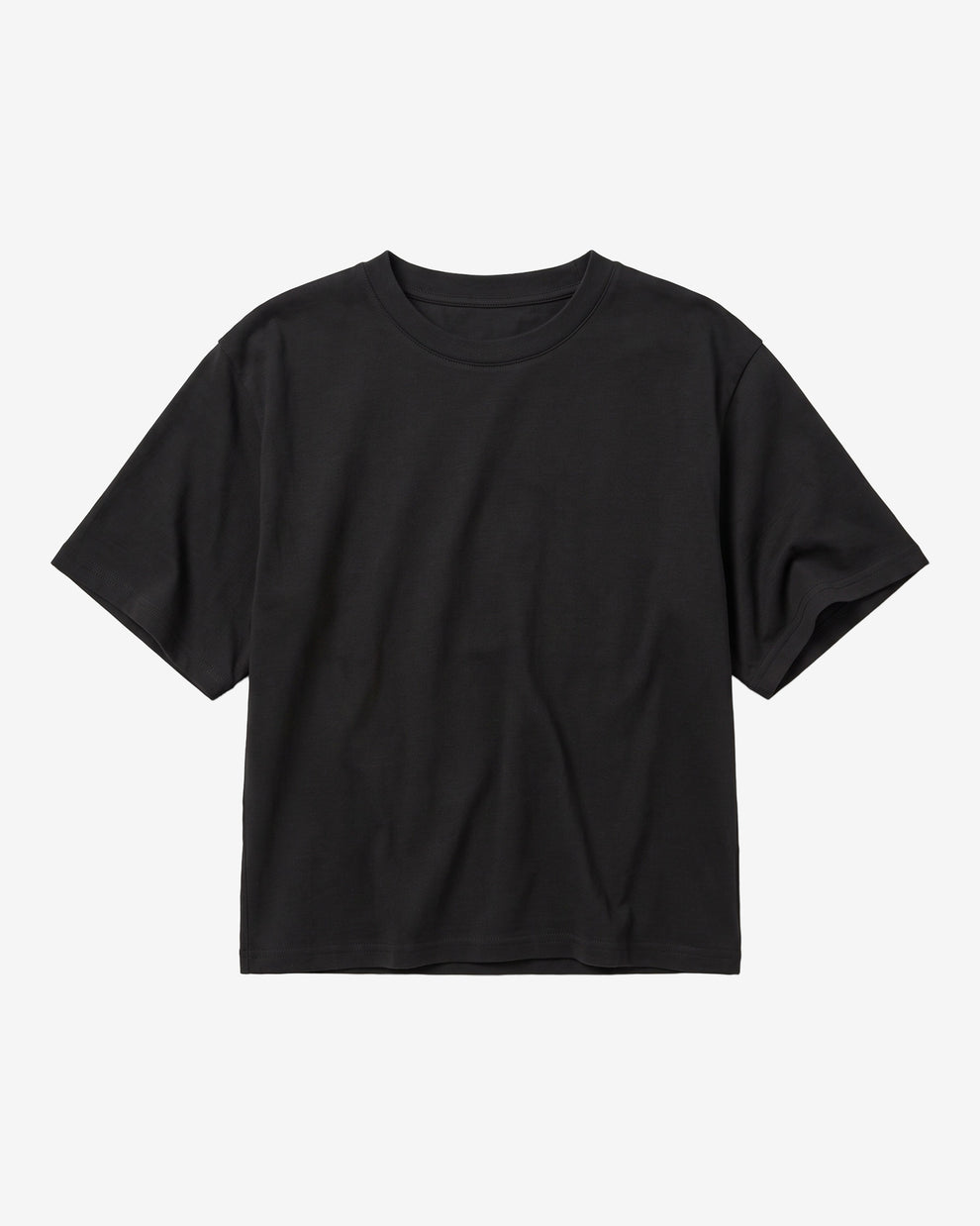 KnowledgeCotton Apparel - WMN Relaxed mercerized t-shirt T-shirts 1300 Black Jet