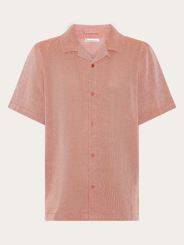 KnowledgeCotton Apparel - MEN Relaxed short sleeve shirt Shirts 1488 Burnt Brick