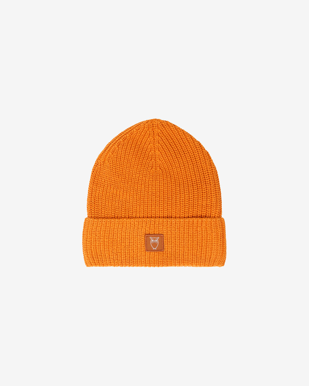 KnowledgeCotton Apparel - UNI Rib badge beanie Hats 1502 Golden Oak