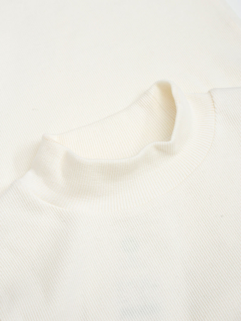 KnowledgeCotton Apparel - WMN Rib high neck LS T-shirts 1007 Star White