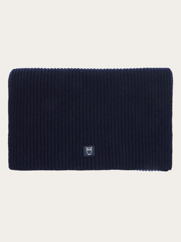 KnowledgeCotton Apparel - UNI Rib knit scarf - RWS Scarfs 1412 Night Sky