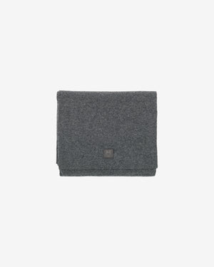 KnowledgeCotton Apparel - UNI Rib knit wool scarf Scarfs 1073 Dark Grey Melange