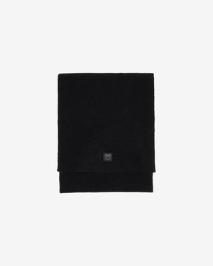 KnowledgeCotton Apparel - UNI Rib knit wool scarf Scarfs 1300 Black Jet