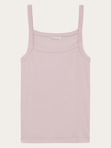 KnowledgeCotton Apparel - WMN Rib strap top T-shirts 1494 Pale Lilac