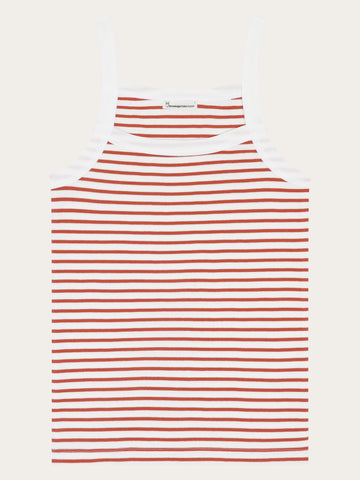 KnowledgeCotton Apparel - WMN Rib strap top T-shirts 8029 Orange